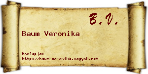 Baum Veronika névjegykártya
